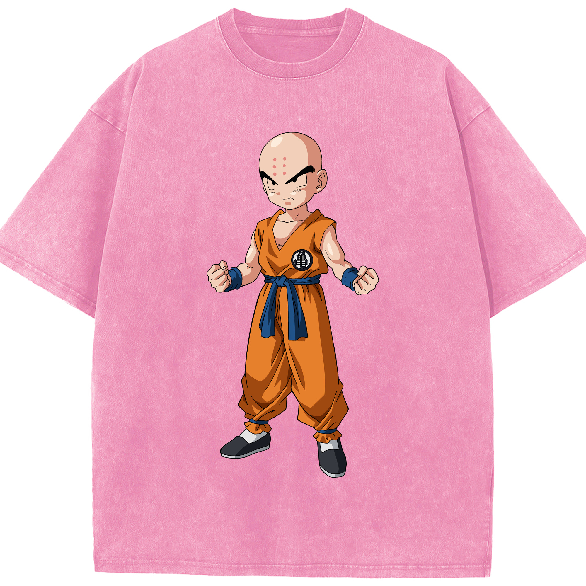 （画像用） ドラゴンボール クリリン DRAGON BALL krillin 綿100% ヴィンテージ風 半袖Tシャツ（フロントプリント）